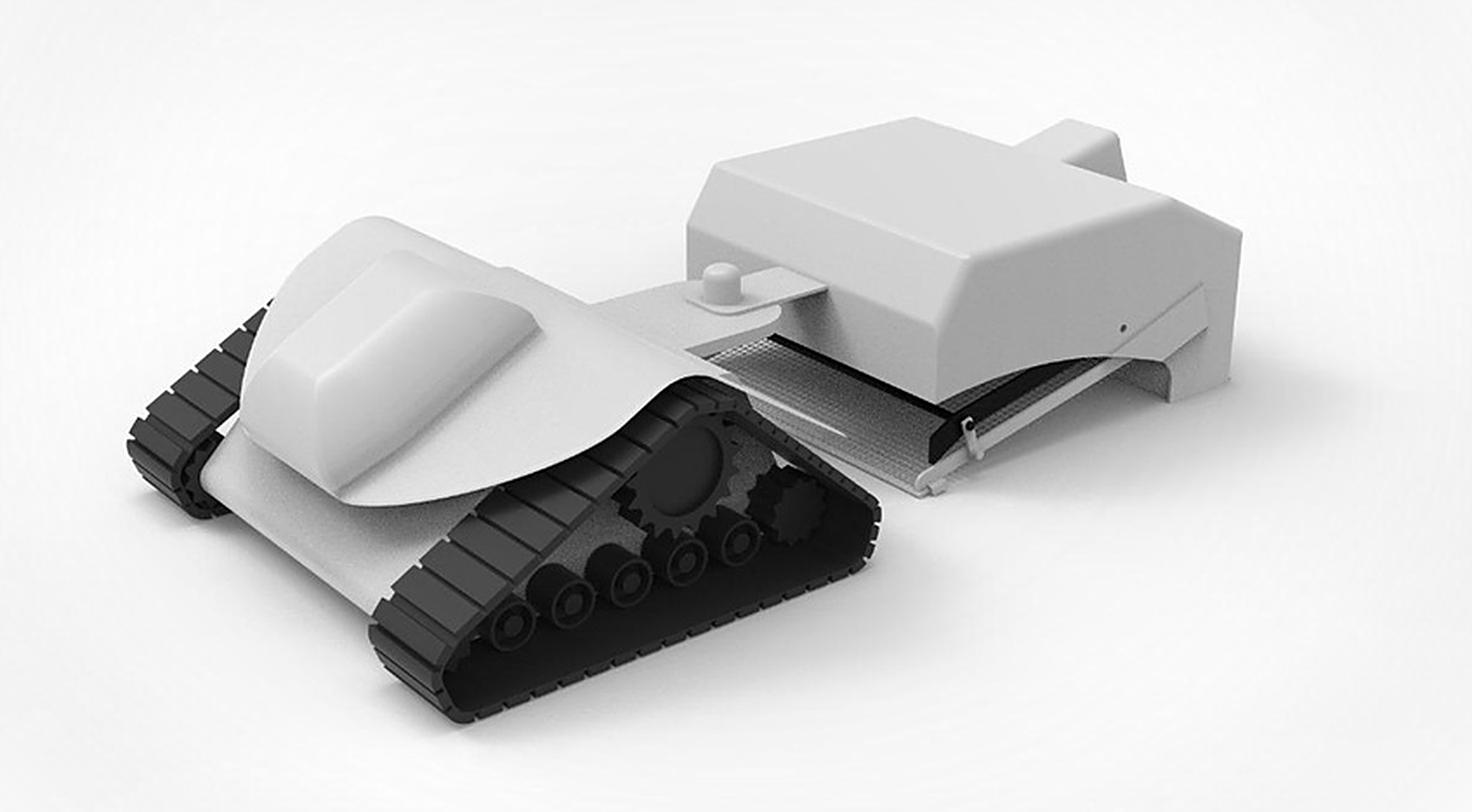 Scout-Bot: a tracked robot towing a covered waste collection module